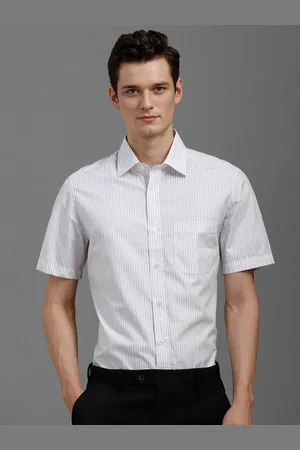 Louis Philippe Men Classic Fit Spread Collar Vertical Striped Cotton Formal Shirt