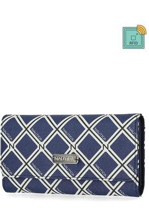 Nautica Women Printed RFID Long Three Fold Wallet