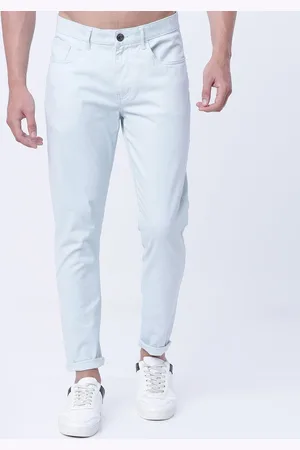 Highlander Men Blue Tapered Fit Solid Regular Trousers