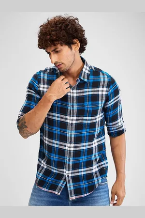 SPYKAR Men Slim Fit Tartan Checks Opaque Checked Casual Shirt