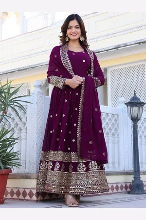Ethnic Yard Women Ethnic Motifs Embroidered Regular Sequinned Kurta with Pyjamas & With Dupatta
