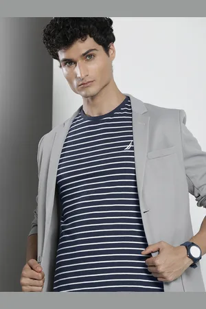 Nautica Men Striped Pure Cotton T-shirt