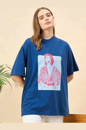 Mast & Harbour Women Printed Drop-Shoulder Sleeves T-shirt