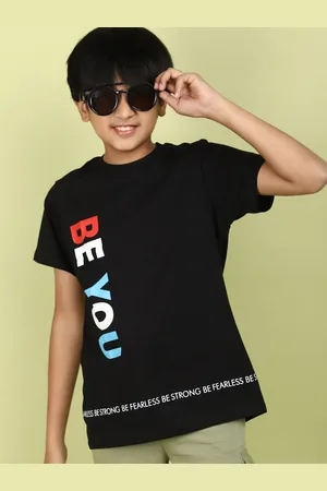 V-Mart Boys Typography Printed Cotton T-shirt