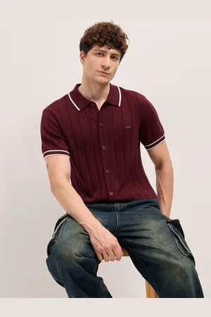 The Bear House Men Striped Polo Collar Shirt