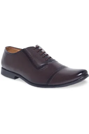 MUTAQINOTI Men Brown Solid Formal Oxfords