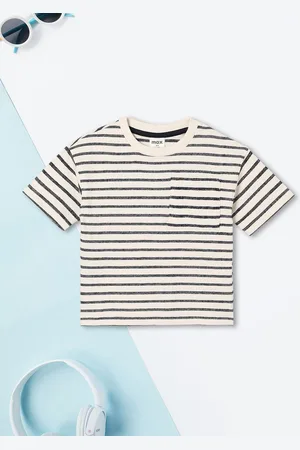 Max Collection Boys Striped Henley Neck Pockets T-shirt