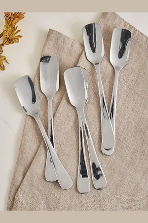 Home Centre Glister Rosemary Grey 6 Pieces Stainless Steel Spoons
