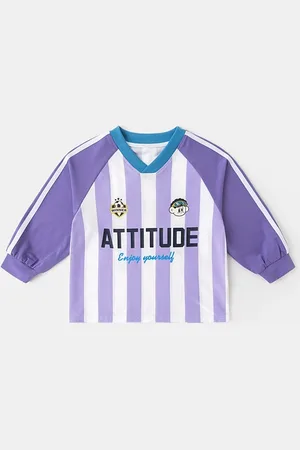 LULU & SKY Boys Striped V-Neck T-shirt