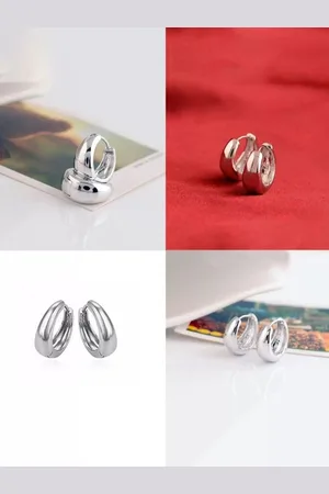 Roadster The Lifestyle Co Silver Plated Circular Shaped Hoop Earrings