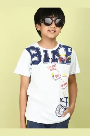 V-Mart Boys Typography Printed Round Neck Cotton T-shirt