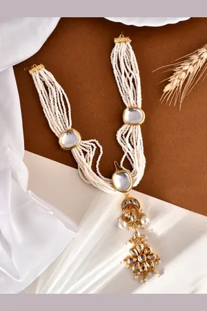 Silvermerc Designs Gold-Plated Kundan Studded Sheeshphool Head Jewellery