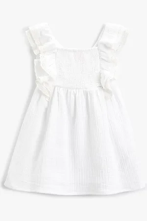 Koton Girls Flutter Sleeve Cotton Fit & Flare Dress