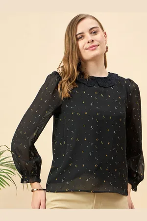 Mast & Harbour Floral Print Puff Sleeve Top