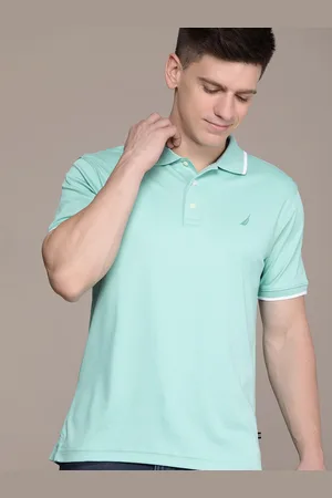 Nautica Solid Polo Collar Pure Cotton T-shirt