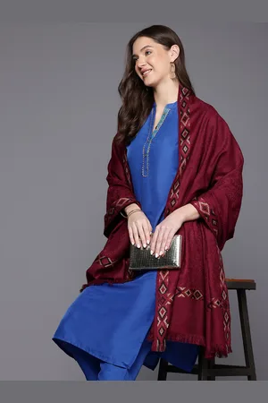 Cayman Floral Woven Design Woollen Shawl