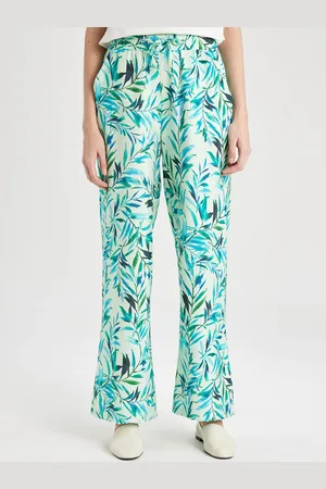 DeFacto Women Floral Printed Parallel Trousers
