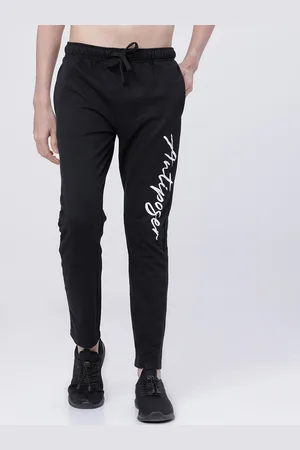 LocoMotive Men Black & White Solid Straight-Fit Track Pants