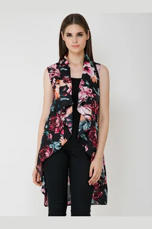 Cation Women Multicoloured Printed Open Front Shrug