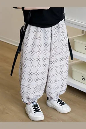 LULU & SKY Boys Polka Dot Printed Loose Fit High-Rise Trousers