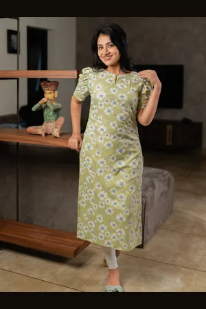 Hay Floral Printed Liva A Line Kurta