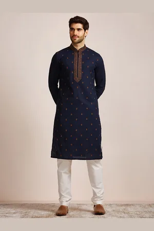 Manyavar Men Ethnic Motifs Printed Pure Cotton Kurta with Pyjamas