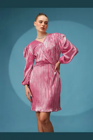 Corsica Puff Sleeve Satin A-Line Mini Dress