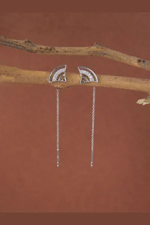 CLARA 925 Sterling Silver Rhodium-Plated Drop Earrings