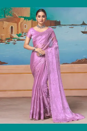 Saree mall Embellished Sequinned Pure Chiffon Sarees