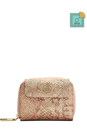Eske Women Animal Printed Leather RFID Zip-Around Two Fold Wallet