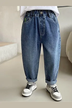 LULU & SKY Boys Tapered Fit Low-Rise Low Distress Jeans