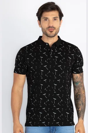 Status Quo Men Printed Polo Collar Pure Cotton Pockets T-shirt