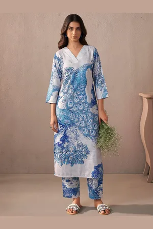 Indo Era Women Floral Printed Regular Kurta with Trousers