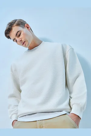 Bewakoof Textured Oversized Pullover Sweatshirt