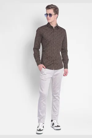 Crimsoune Club Slim Fit Floral Printed Pure Cotton Casual Shirt
