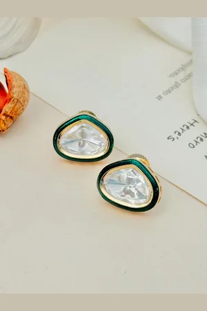ABDESIGNS Enchanting Polki Gold-Plated Studs
