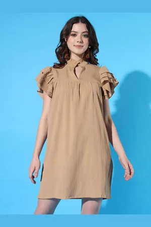 Broowl Flutter Sleeves A-Line Dress