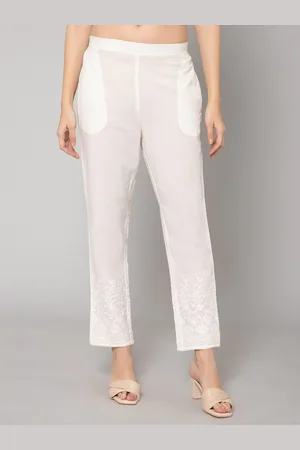 CANTABIL Women Floral Embroidered Cigarette Trousers