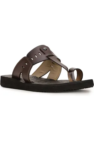 Bata Laser Cut Leather Comfort Sandals