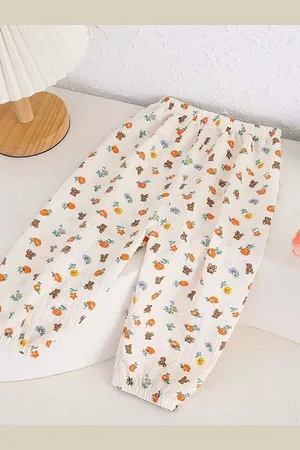 LULU & SKY Girls Printed Tapered Fit Trousers