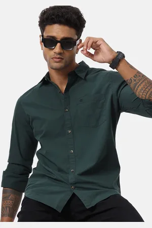 WROGN Men Custom Spread Collar Solid Cotton Casual Shirt