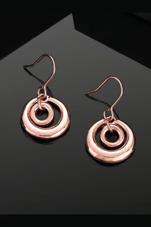 ESTELE Rose Gold-Plated Circular Drop Earrings