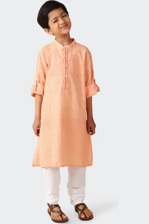 Fabindia Boys Band Collar Cotton Kurta