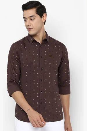 Forever 21 Men Brown Printed Casual Shirt