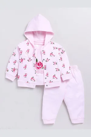 Moms Love Infants Girls Printed Pure Cotton Clothing Set