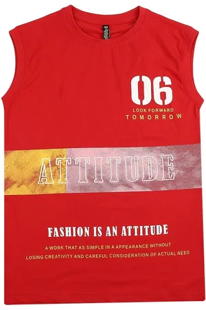 V-Mart Boys Printed Round Neck Sleeveless Cotton T-shirt