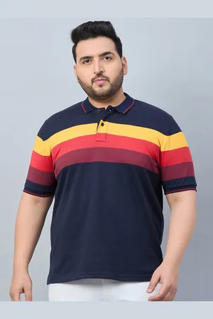Austivo Plus Size Striped Polo Collar Applique T-shirt
