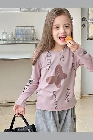 LULU & SKY Girls Striped Applique T-shirt