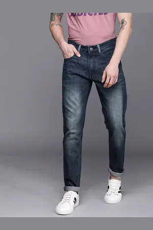 WROGN Men Blue Slim Fit Light Fade Mid Rise Stretchable Jeans