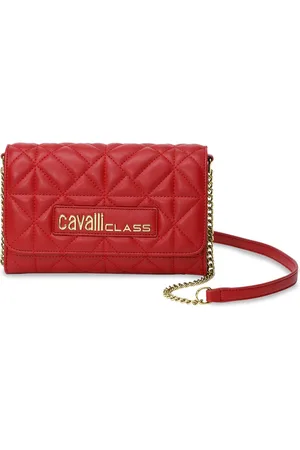 Roberto Cavalli Textured Structured Sling Bag with Quilted